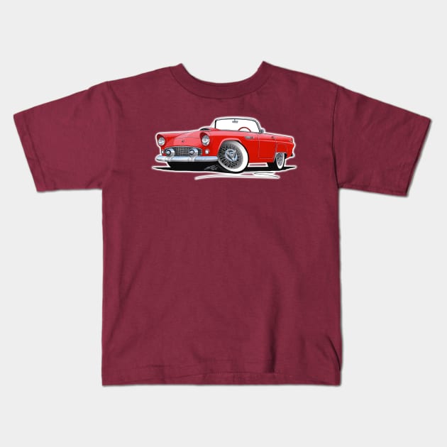 Ford Thunderbird Red Kids T-Shirt by y30man5